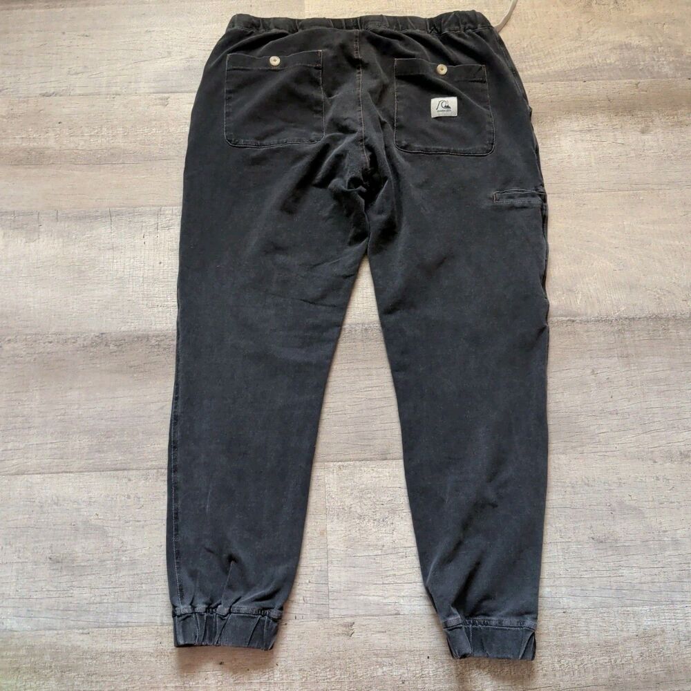 Vtg Style Quiksilver Mens Jogger Pants Medium Grey Elastic Waist Casual